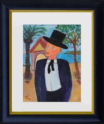Original Ölskizze-Boris Pavlov 1928-2005,Theaterdirektor/Paris /Cote d`Azur 1971