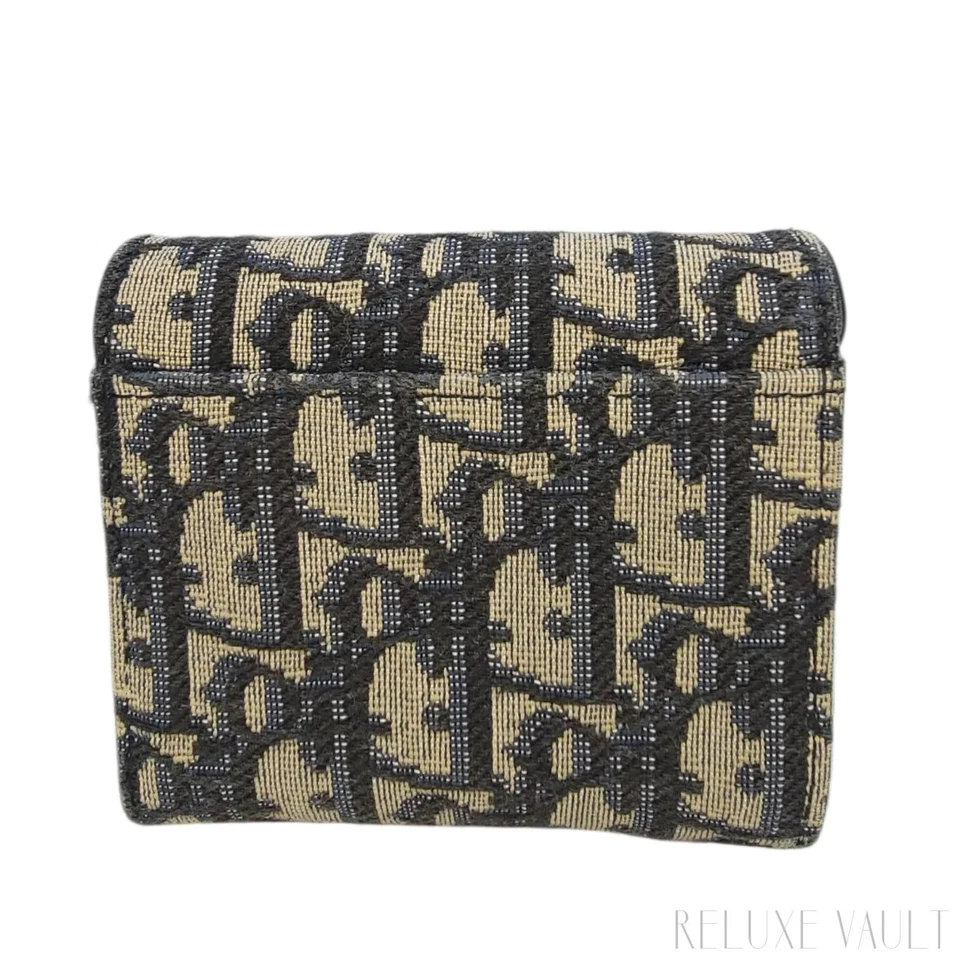 Cartera Christian Dior Saddle Lotus azul Dior jacquard oblicuo Foto 4 de 4