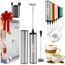 Rechargeable Milk Frother High Speed Handheld Foamer For Coffee And Latte