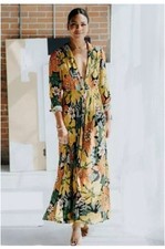 Farm Rio Anthropologie Floral Maxi  Dress S