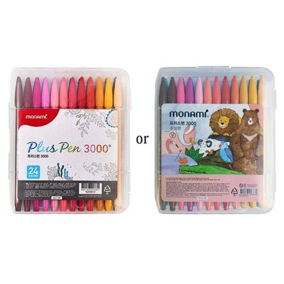 MONAMI Plus Pen 3000 Felt Tip Pens, Fine Point (0.4mm), Coloring/Drawing/Jour...