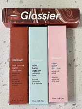 NEW 💋 GLOSSIER Lip Balm Dotcom 🤎 HOT COCOA (original formula) 🩷 ROSE 💚 MINT