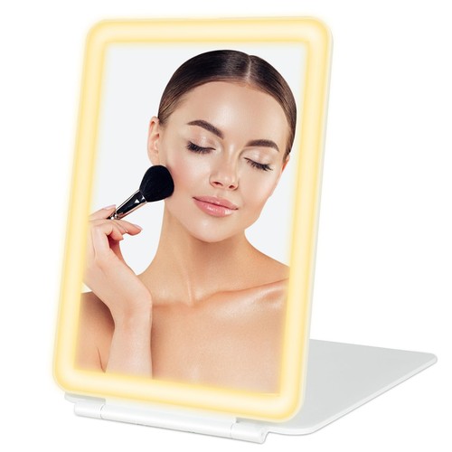 Travel Mirror with Lights Makeup Mirror Touch Screen 3 Colors Light 72 LEDs R...