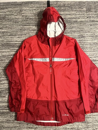 Boys L.L Bean Large 14/16 Trail Model Rain Shell Jacket Windbreaker Coat Pockets - Picture 9 of 19