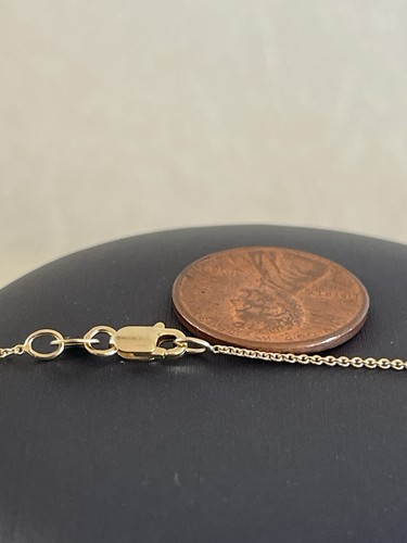 Italian 14k Yellow Gold Rolo Chain Necklace Adjustable 16/17/18” 1.10mm Thick - Picture 3 of 4