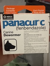 Panacur C Canine Dewormer Treatment 40 lbs 4 gram 3-PACK EXP 08/27