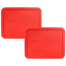 Pyrex 7211-PC (6-Cup) Red Food Storage Lid (2-Pack) - Made in USA