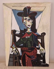 Pablo Picasso. Handmade oil painting on canvas, 70cm x 50cm. Signed. Stamped