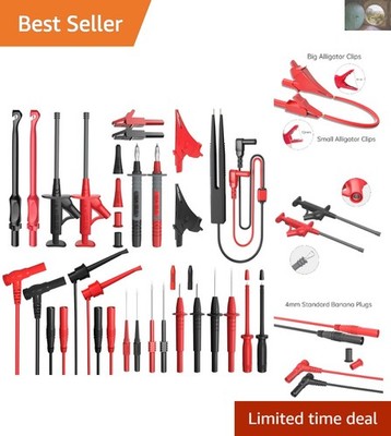 Complete 25PCS Silicone Multimeter Leads Set with Alligator Clips & Probes