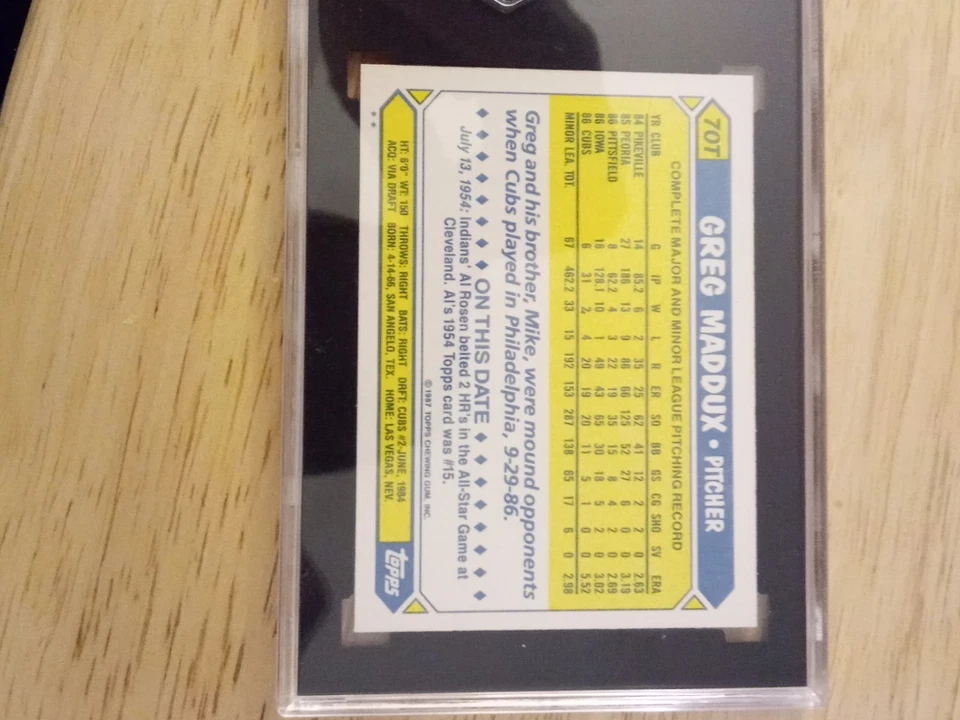 Rare, Near Pristine Condition 1987 Topps Traded - Greg Maddux #70T Tiffany (RC) - Image 2 of 4