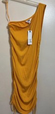 NWT Steve Madden's BB Dakota Body Com Dress Women's Orange Ruched Size Large