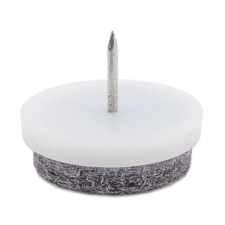 Round Heavy Duty Felt Furniture Pads 20mm 50 PCS Nail On Sliders White