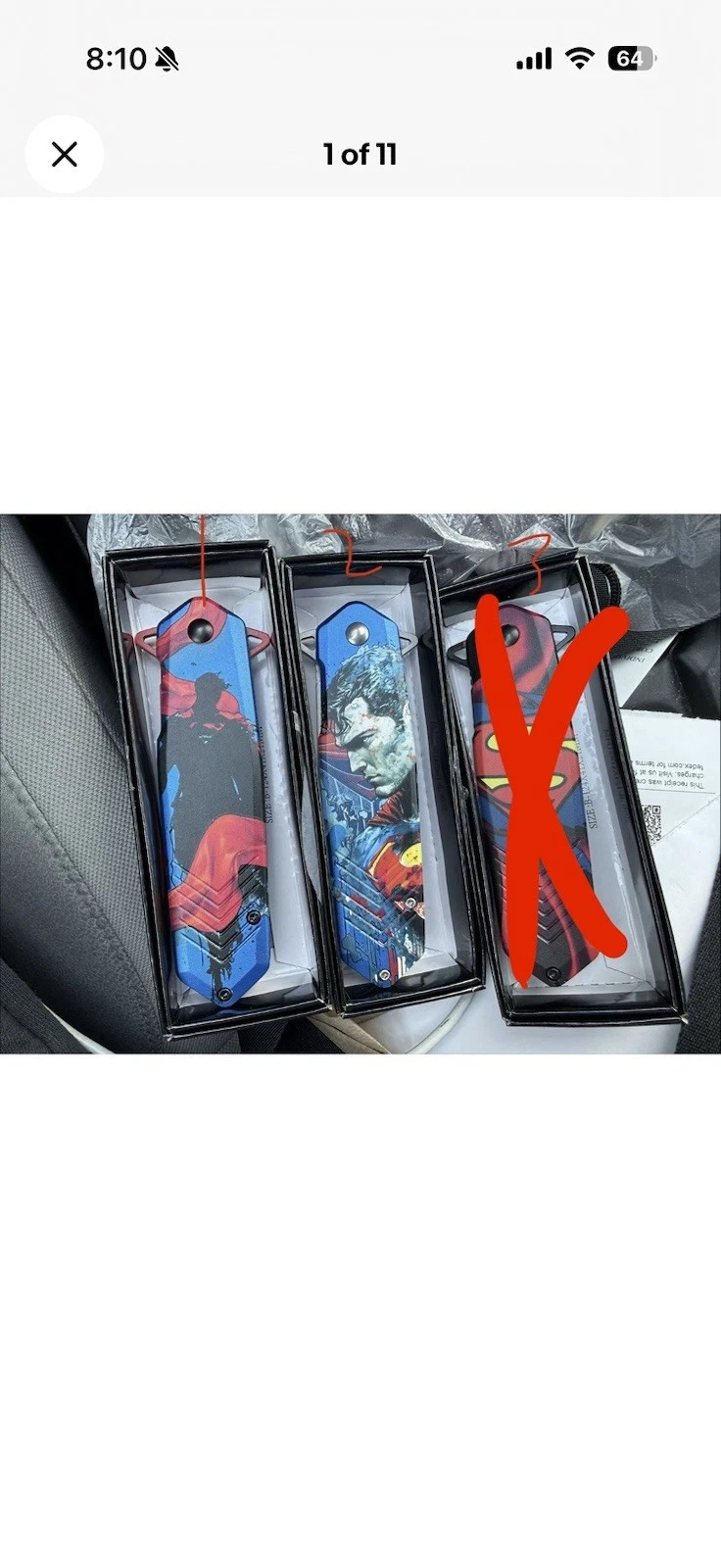 Superman Spring Assisted Open Pocket Knife9”pick Only 1 Number 1 Or 2