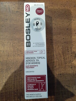 Bosley MD Minoxidil Topical Aerosol Foam 5% for Women 2.11 Oz Can 2 Month Supply
