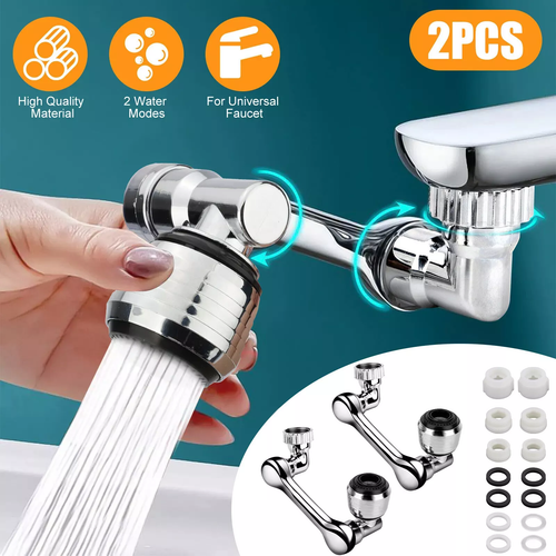 2 Pcs Universal 1080° Swivel Extension Faucet Aerator Rotate Robotic Arm Extend - Picture 4 of 9