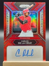 2024 Panini Prizm Carlos De La Cruz RED Sensational Signatures 54/99 Auto #SS-CD