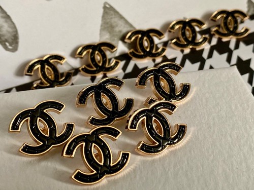 Set 2 Knöpfe Chanel CC Ersatzknöpfe 20x16 mm Metall Knöpfe Knopf Logo Gestempelt