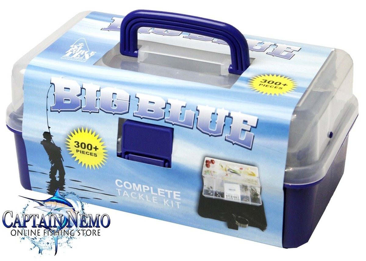 BIG BLUE 300PC FISHING ACCESSORIES TACKLE BOX COMPLETE TRAY