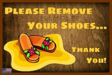 *PLEASE REMOVE SHOES* MADE IN HAWAII! METAL SIGN 8X12 MAHALO SANDALS FLIP FLOPS