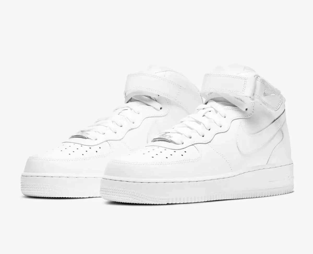 Men s Nike Air Force 1 Mid 07 Triple White All Sizes 8 16 New