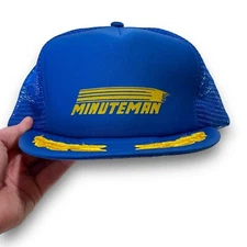 Vintage Trucker Hat Minuteman Logo Scrambled Egg 1980s 1990s Snapback Cap