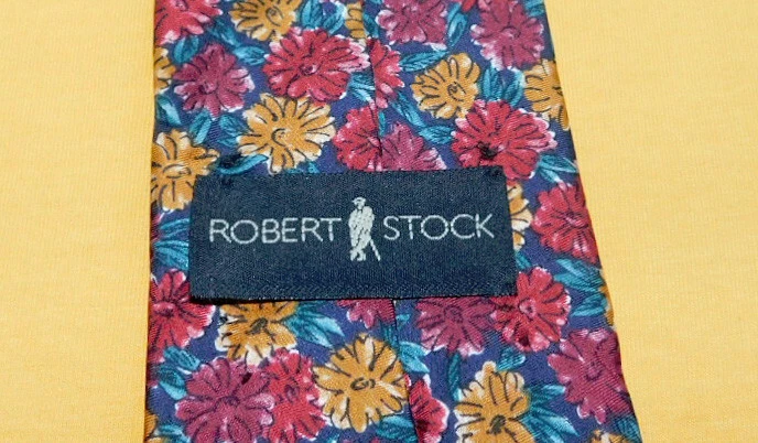 ROBERT STOCK 红色/黄色/绿色花卉领带 - 领带 - 设计师领带。 — 第 3/3 张图片