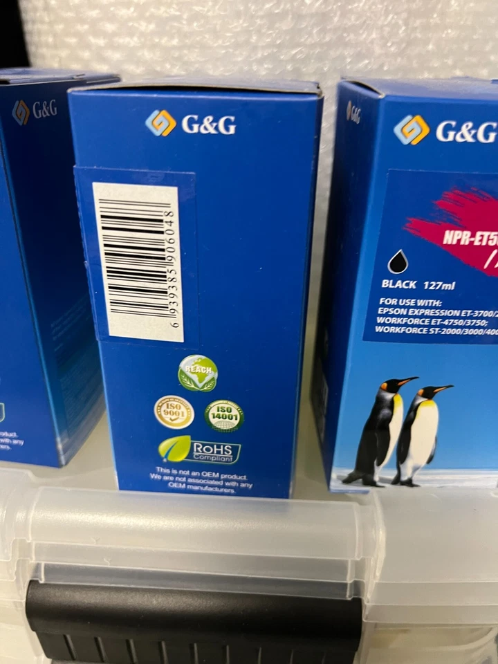 Brand New G&G NPR-ET502BK, Espon  Black Ink 127 ml bottle - Image 2 of 4