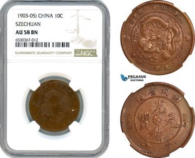 AI221, China, Szechuan, 10 Cash ND (1903-05) NGC AU58BN | eBay
