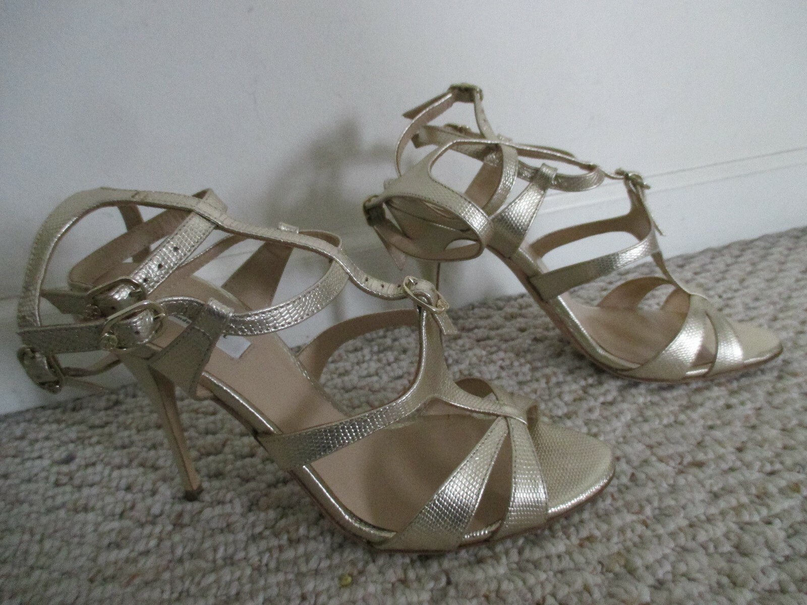 L.K. Bennett Angie Gladiator Strappy Heels Size 39  Light Gold image 5