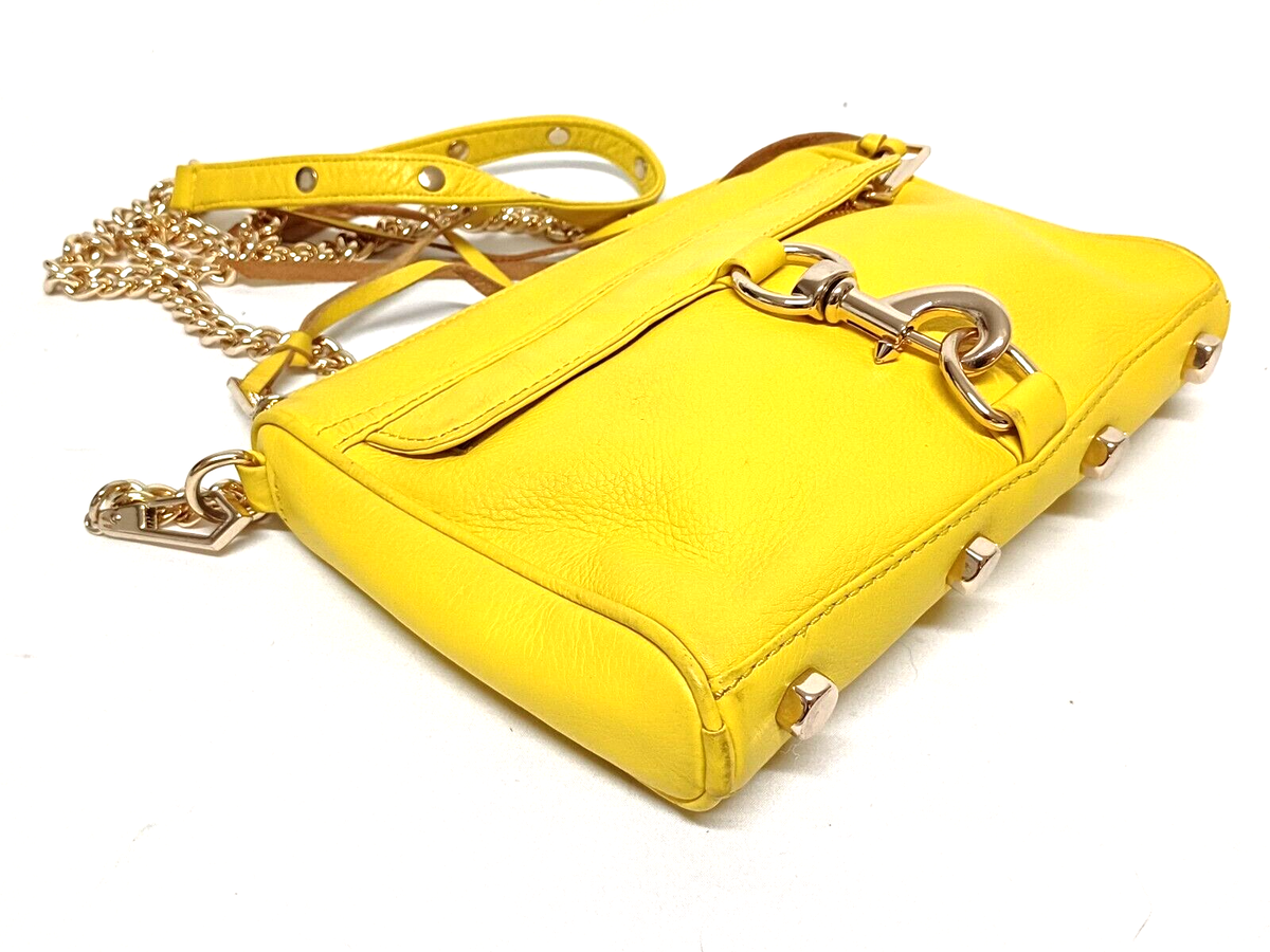 REBECCA MINKOFF MINI M.A.C LEMON YELLOW LEATHER CROSSBODY BAG | eBay