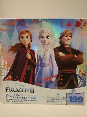 Disney Frozen 2 Movie 199 Piece Metallic Kids Puzzle Anna Elsa Kristoff ...