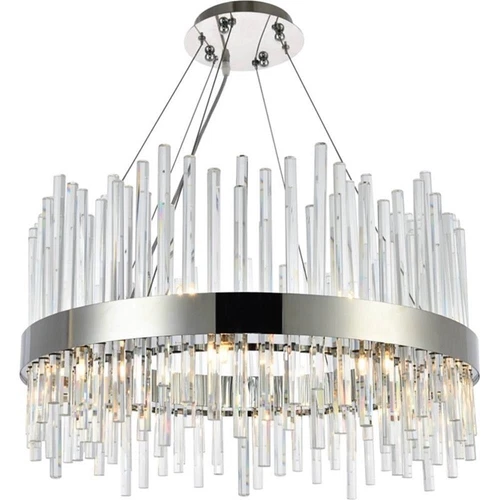 Elegant Lighting Dallas 16 Light Royal Cut Crystal Chandelier in Chrome - Picture 3 of 8