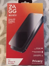 ZAGG InvisibleShield Privacy 360 Glass Screen Protector Apple iPhone 15 Pro Max