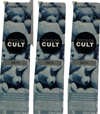 3 Matrix SOCOLOR CULT DEMI PERMANENT Hair Color 3 oz ea DUSTY BLUE