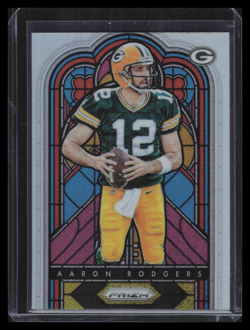 2018 Panini Prizm Stained Glass Prizms Silver Refractor sg2 Aaron Rodgers