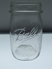 Vintage Ball Mason Jar Pint Square Body With Ribs