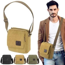 Men's Canvas Cross Body Bag Messenger Shoulder Book Bags School Satchel Vintage