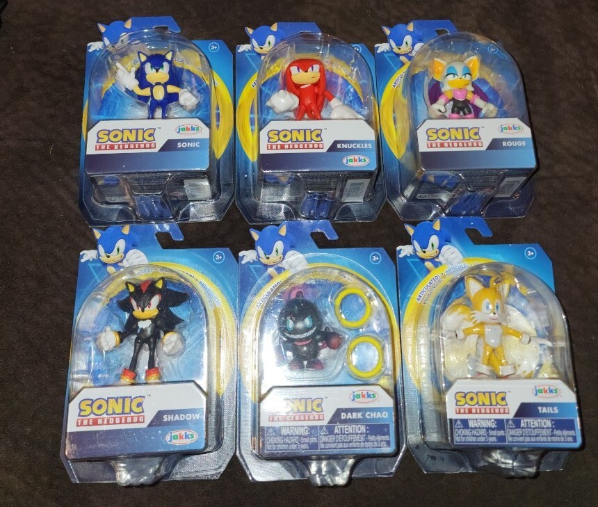 Jakks Sonic the Hedgehog 2.5 Lot Knuckles Rouge Shadow Dark Chao Tails Figures