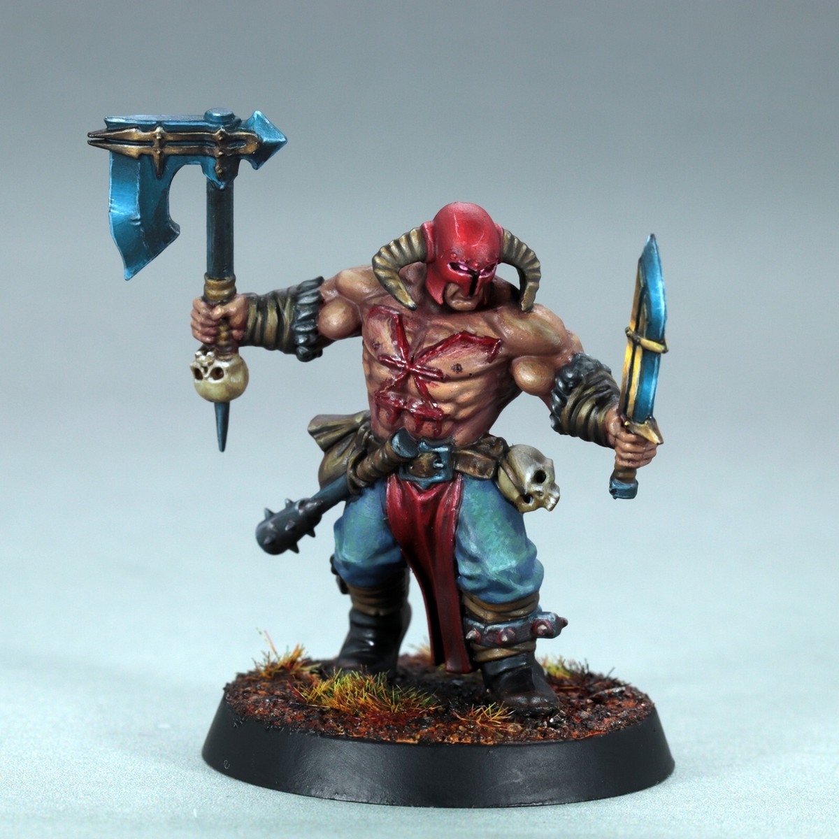 painted bloodreaver miniature khorne chaos warrior axe dnd