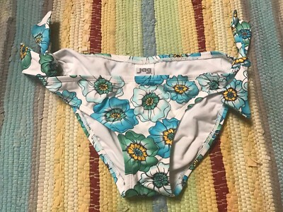 Jag Women's White Teal Floral Bathing Suit Bottoms Size S/P