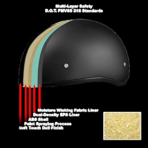 DOT Approved Daytona Motorcycle Half / Skull Cap Helmet 18 Various Graphics - Picture 138 of 147