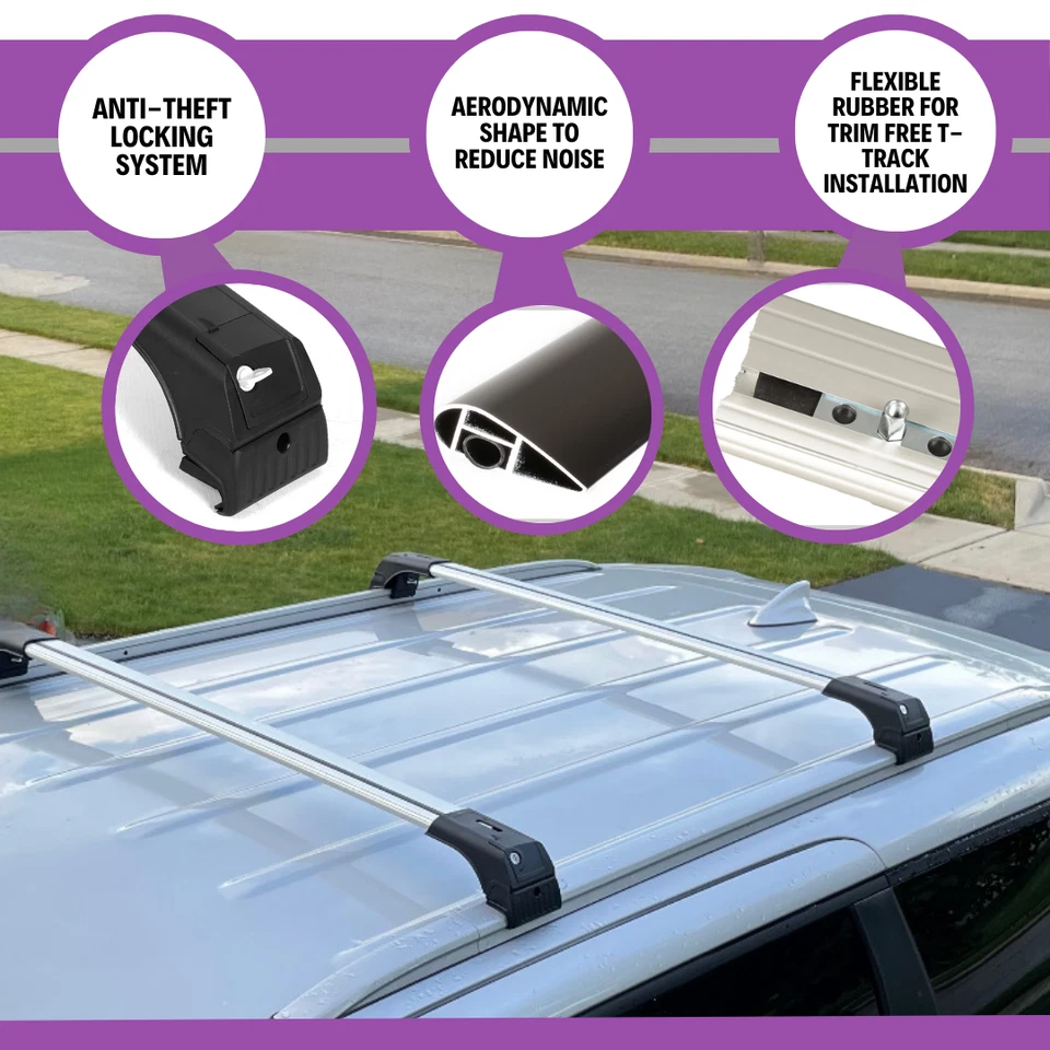 Se adapta a BMW X3 2011-2017 con rieles de fábrica 2 piezas barras transversales de techo 165 libras Foto 4 de 4