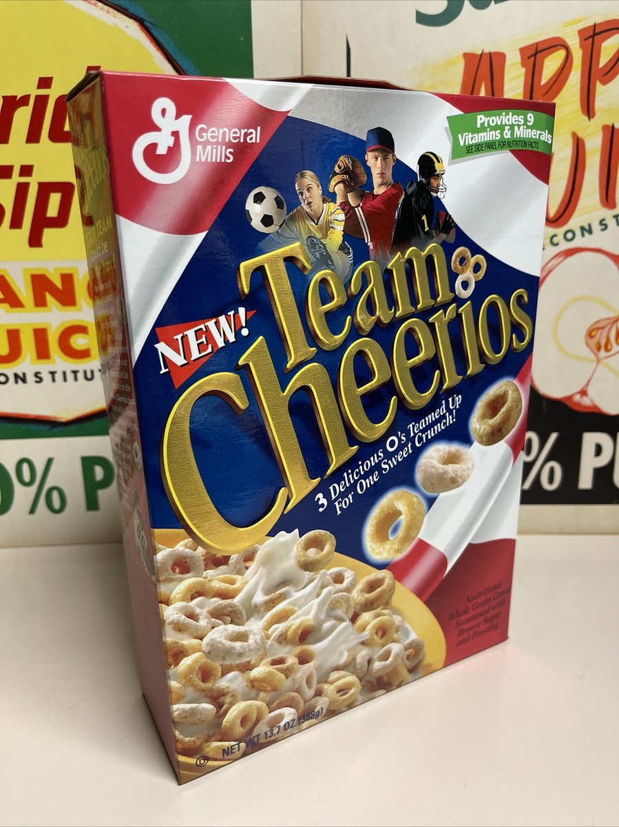Vintage 1996 General Mills Team Cheerios Cereal 13.7 oz Full