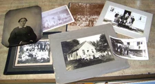 Ephemera Lot of 7 Photos, 1 Photo on Tin