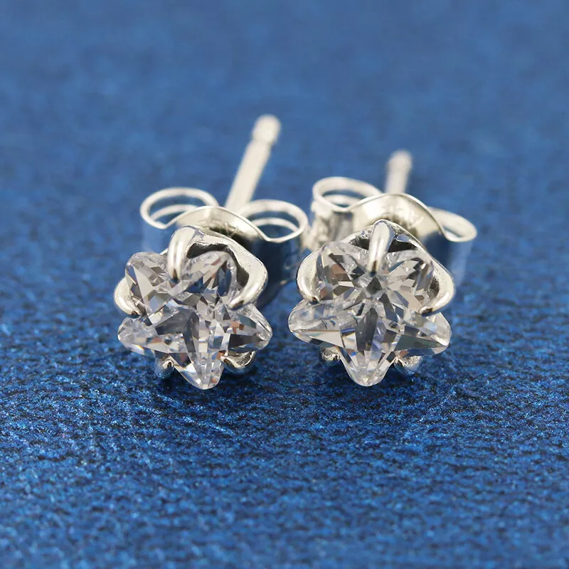 Real 925 Sterling Silver Men Ladies Dollar Sign $ Money Earrings Studs CZ