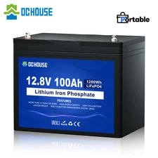 12V 100Ah LiFePO4 Lithium Battery BMS Deep Cycle for RV Marine Solar Off-grid