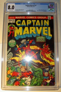 Captain-Marvel-27-CGC-8-0-VF-1973-Thanos-Starfox-Mentor-Death-Avengers-app