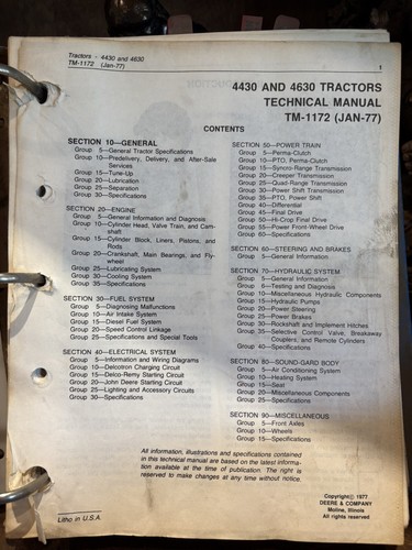 John Deere 4430 and 4630 Technical Manual TM-1172 - Picture 3 of 3