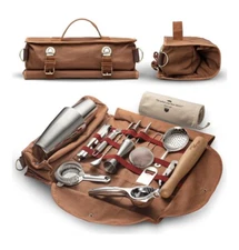 Mixology & Craft 17PC Bartender Travel Kit Bag with Bar Tools