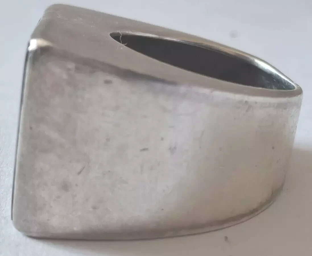 D0559 - Solid 925 Silver Ring with Agate - Design… - image 3